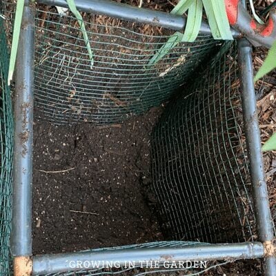 Place the bin in the hole