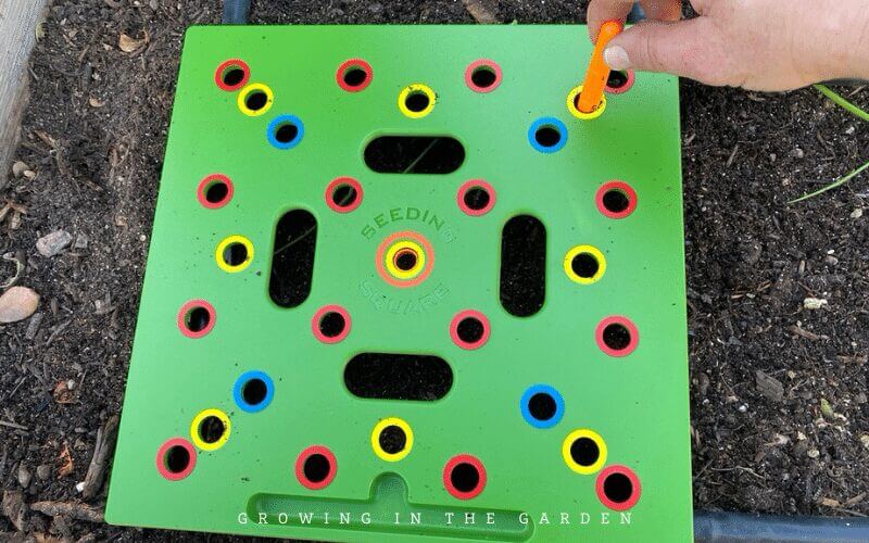 Use this tool to space seeds perfectly in your square foot garden. 