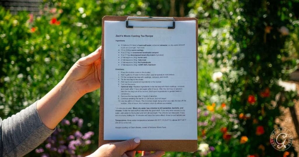 Zach's Worm Casting Tea Recipe